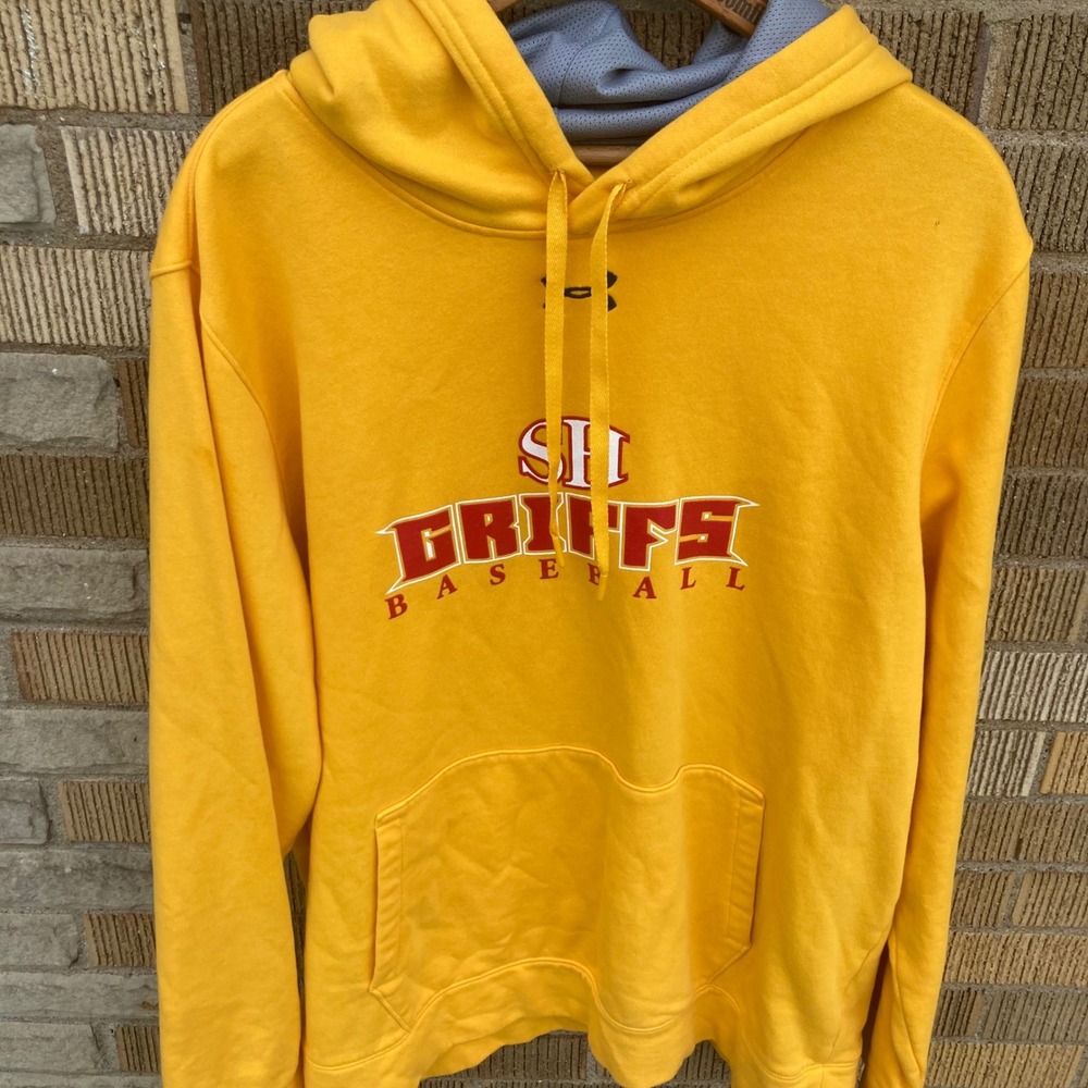Seton Hill Griffins‎ Hoodie Mens Large Under Armour Yellow ColdGear Baseball
